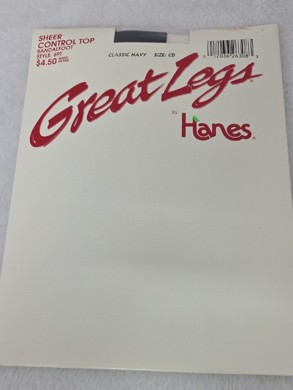 Hanes Great Legs Pantyhose NIP Navy Blue